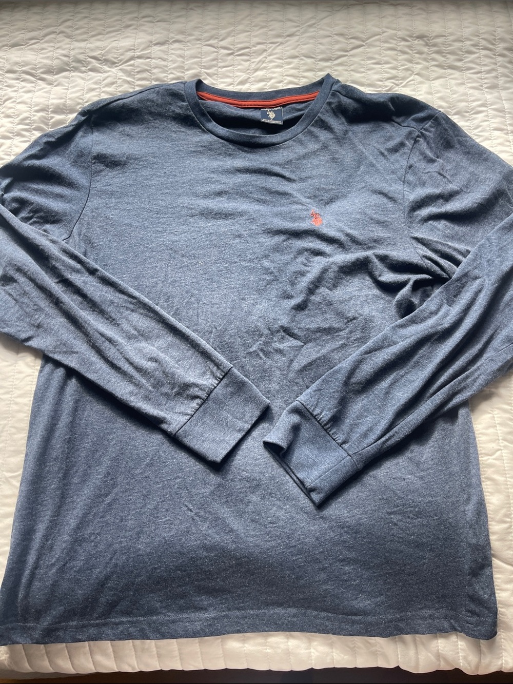 U.S. Polo Assn. Navy Long-Sleeve Crewneck with Red Logo